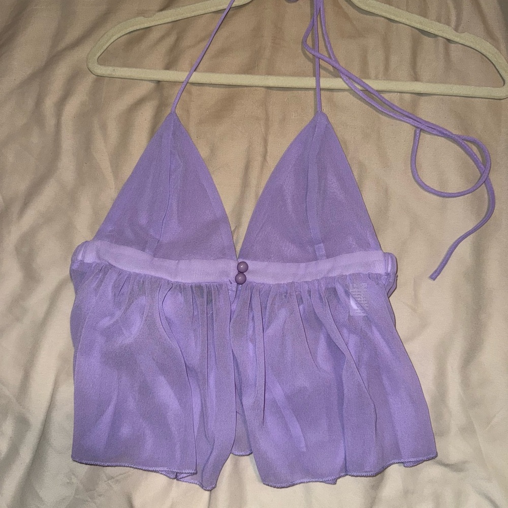 Purple Sheer Halter Top